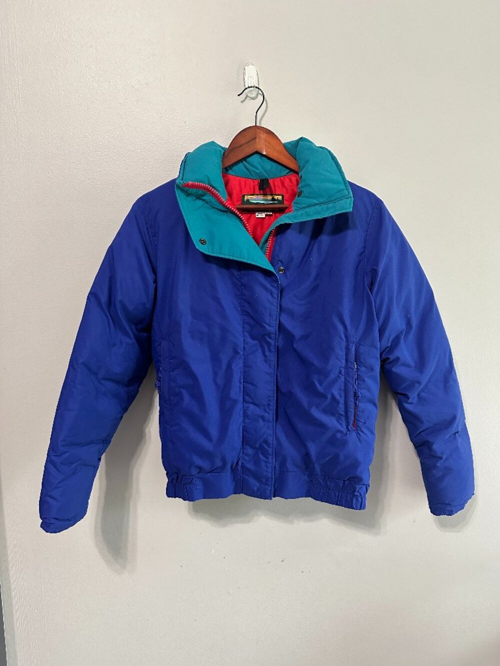 Vintage L.L. Bean Womens Small Coat Goose Down USA LL Blue Bomber Jacket